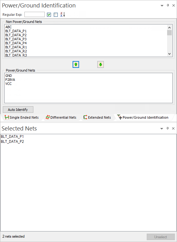 Nets Workspace - Power/Ground