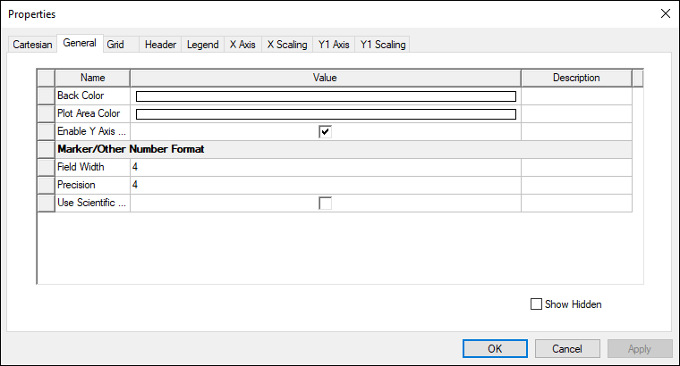 Plot Properties - General Tab