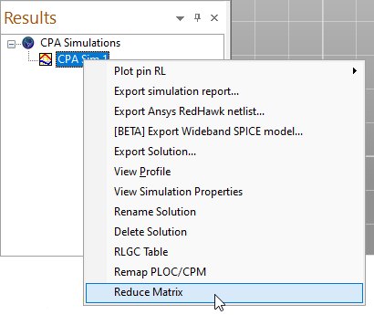 Reduce Matrix Menu Item