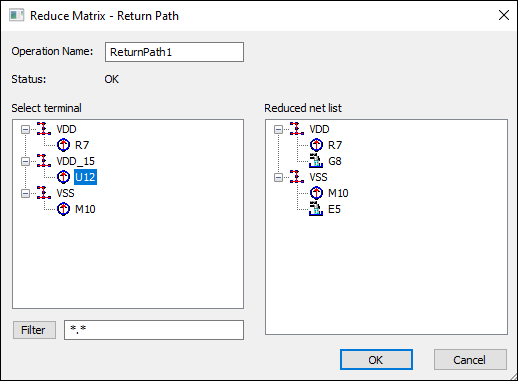 Reduce Matrix - Return Path Window