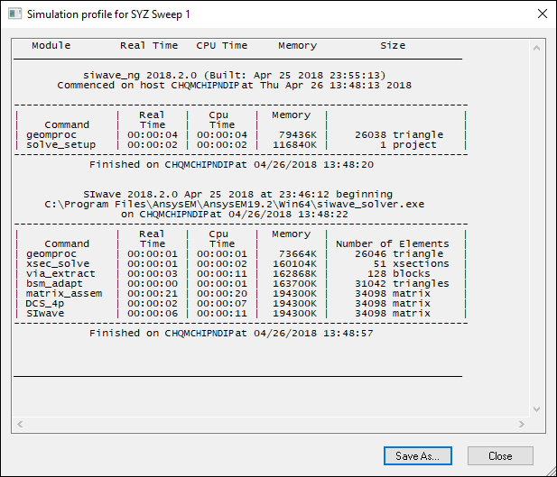 Simulation Profile - SYZ