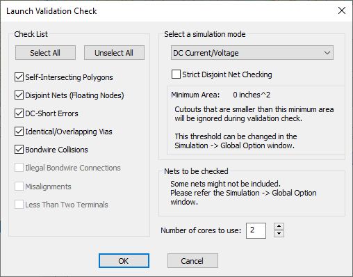 Launch Validation Check Window