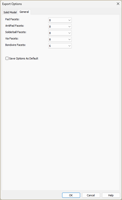 Export Options - General