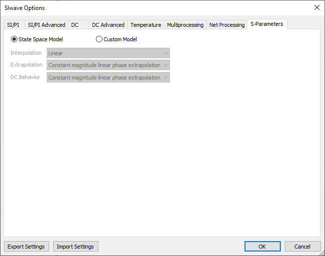 SIwave Options > S-Parameters Tab