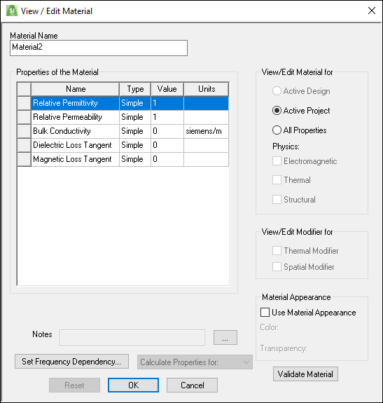 View/Edit Material View/Edit Material