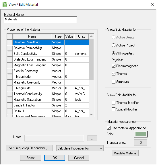 View/Edit Material View/Edit Material