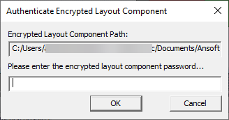 Authenticate Encrypted Layout Component Window