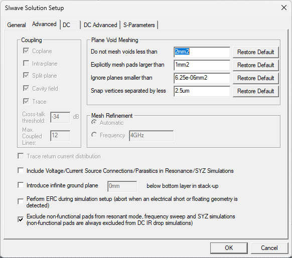 SIwave Solution Setup - Advanced