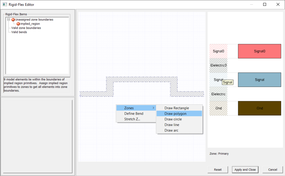 Zones > Draw Polygon
