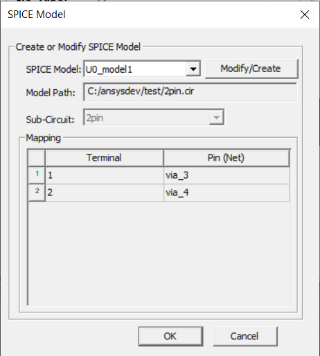 SPICE Model Window