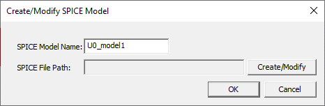 Create/Modify SPICE Model Window