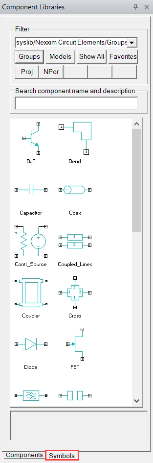 Components Library Window