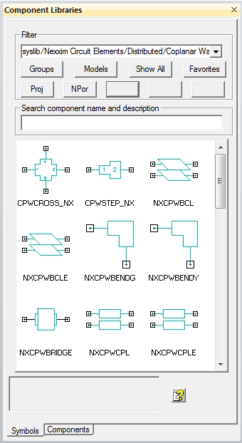 Using the Component Libraries Window