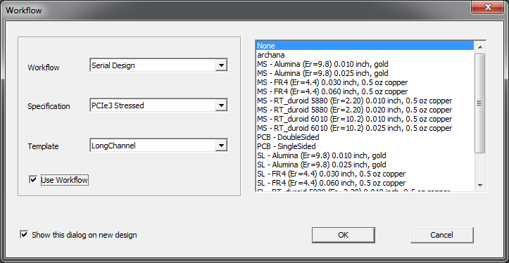 Workflow window Workflow window