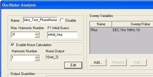 Oscillator Analysis Window