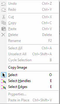 Footprint Edit Menu