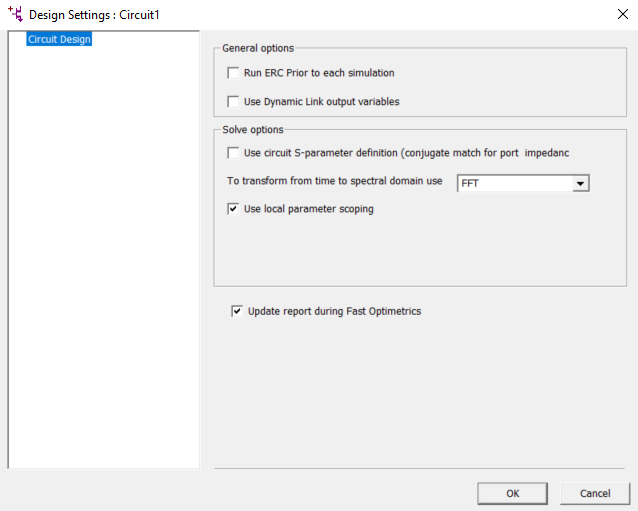 Design Settings Window