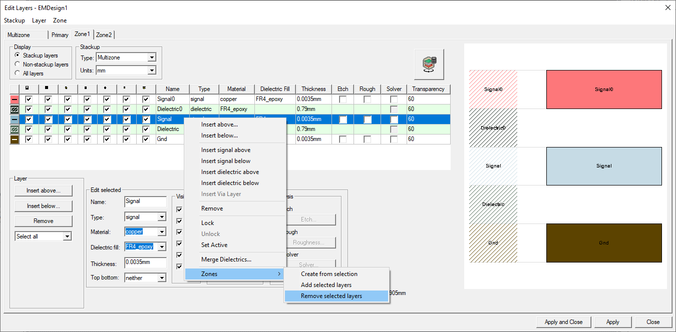 Remove Layers from Zones