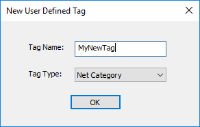 New User-Defined Tag New User-Defined Tag