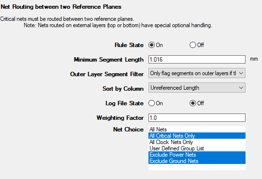 Net Routing Between Two Reference Planes Rules Net Routing Between Two Reference Planes Rules