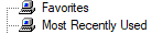 Favorites/Most Recently Used