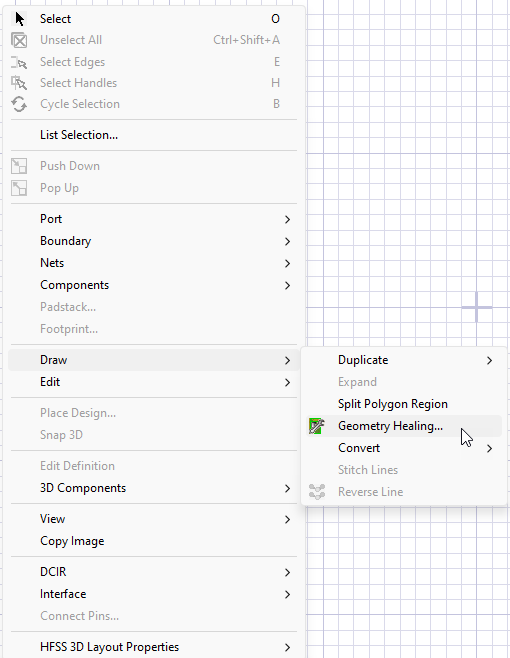 Draw > Geometry Healing