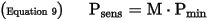 EMI Margin and Sensitivity relation equation.