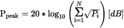 Total power of all narrowband signal component equation