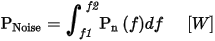 Total in-channel average noise power equation.
