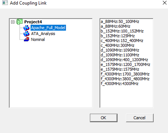 Add coupling link dialog box.
