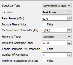 Spectrum type settings.