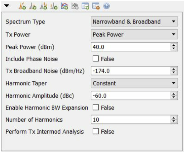 Spectrum type settings.