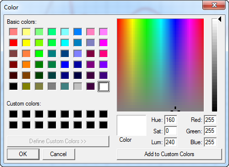 Color dialog box.