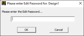 Please enter Edit Password for Design