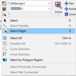 Select Edges > Select Edges Select Edges > Select Edges