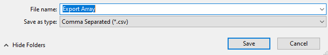 Export Array to CSV File Command