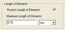 Length of Elements groupbox. Restrict Lengh of Elements option enabled.