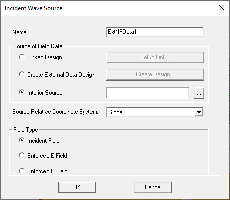Incident Wave Source dialog.