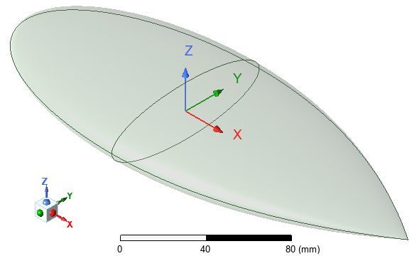 NASA almond geometry using the global coordinate system