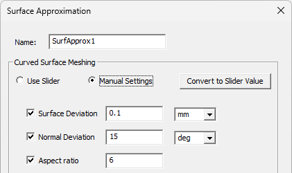 surface approximation settings