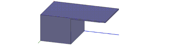 Model of a box with an thin ledge overhang.
