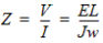 Formula for impedance.