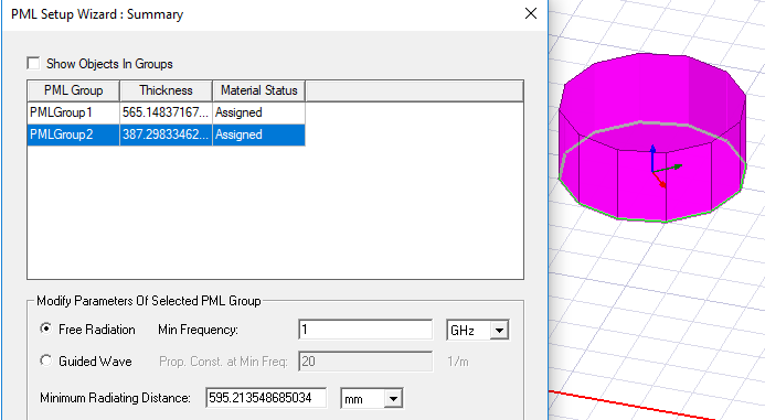 PML Setup Wizard: Summary dialog.