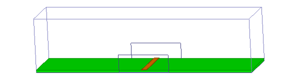 Model of a microstrip line enclosed by an airbox.