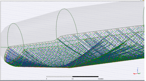 Field plot of creeping rays.