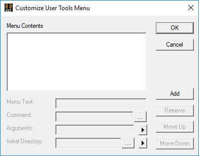 Customize User Tools Menu