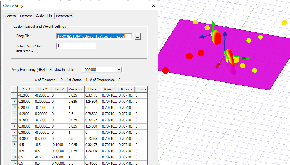 Create and Use Custom Array By File in SBR+ Simulation