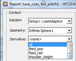 Report dialog. Context group box.