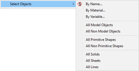 Select Objects Submenu
