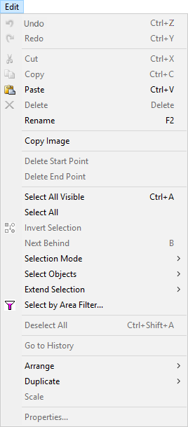 Edit Menu - 3D Modeler